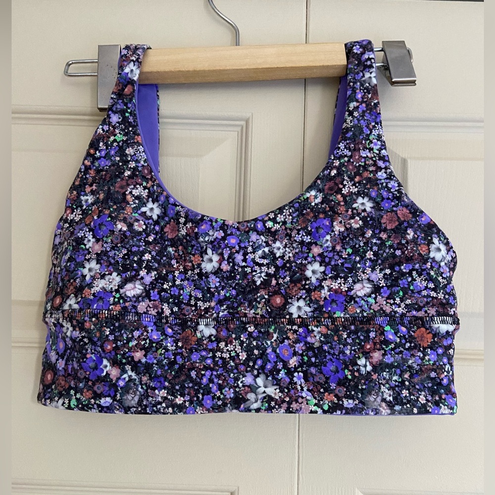 lululemon athletica Floral Sports Bra - Purple and Black